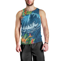 Outrigger Canoe Blue Men Tank Top On The Waves