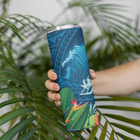 Outrigger Canoe Blue Skinny Tumbler On The Waves