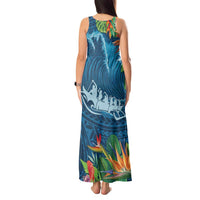Outrigger Canoe Blue Tank Maxi Dress On The Waves