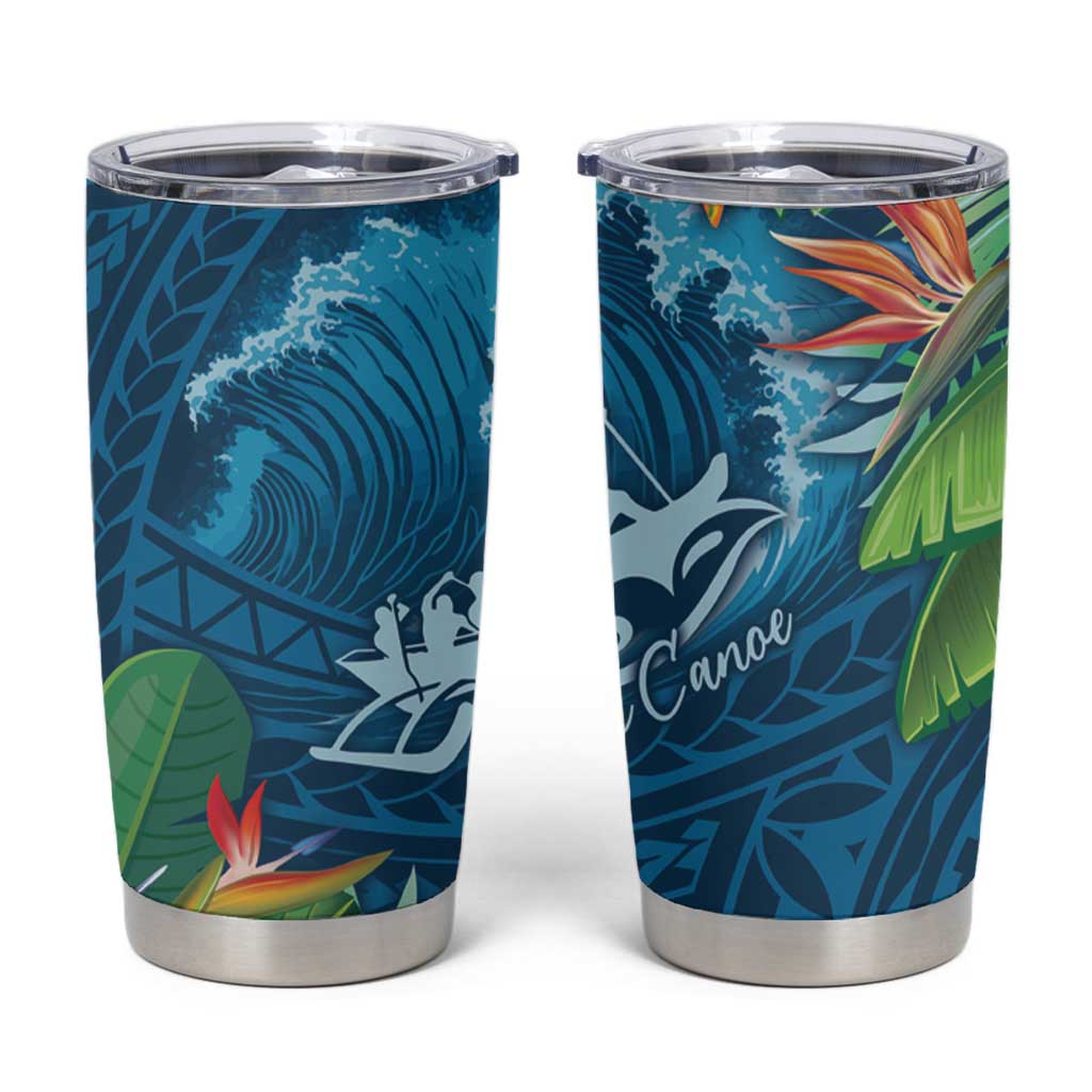 Outrigger Canoe Blue Tumbler Cup On The Waves