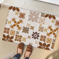 Vintage Hawaii Rubber Doormat Hawaiian Quilt Kapa Mismatch Beige LT7 - Polynesian Pride