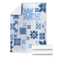 Vintage Hawaii Blanket Hawaiian Quilt Kapa Mismatch Blue LT7 - Polynesian Pride