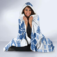 Vintage Hawaii Hooded Blanket Hawaiian Quilt Kapa Mismatch Blue LT7 - Polynesian Pride