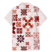 Vintage Hawaii Family Matching Mermaid Dress and Hawaiian Shirt Hawaiian Quilt Kapa Mismatch Red LT7 - Polynesian Pride