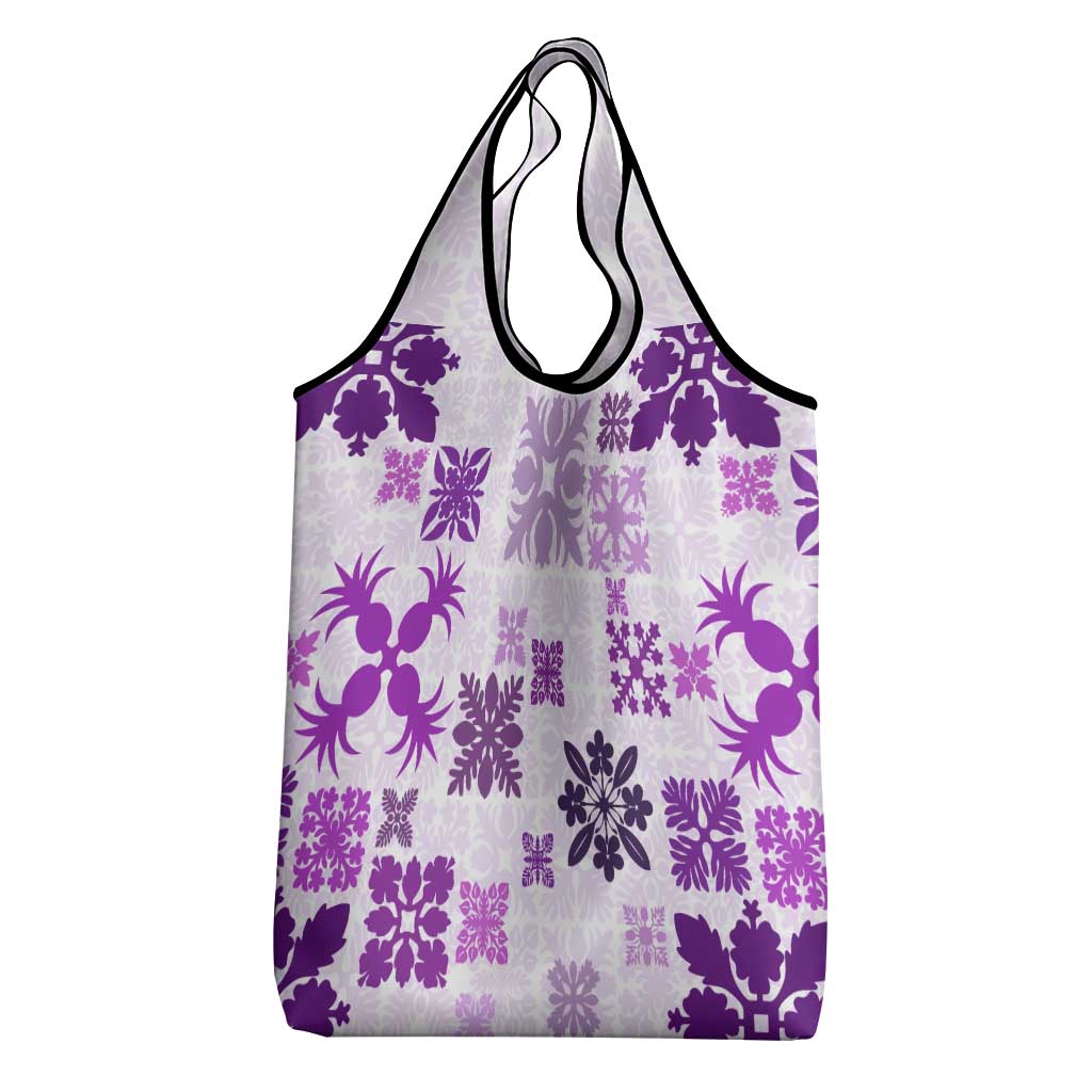 Vintage Hawaii Grocery Bag Hawaiian Quilt Kapa Mismatch Purple