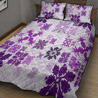 Vintage Hawaii Quilt Bed Set Hawaiian Quilt Kapa Mismatch Purple LT7 - Polynesian Pride