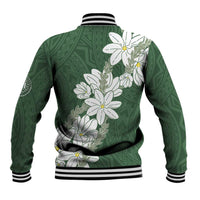 Ia Orana Tahiti Tiare Baseball Jacket Sage Green Lei - Polynesian Pride