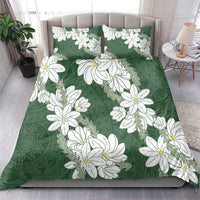 Ia Orana Tahiti Tiare Bedding Set Sage Green Lei - Polynesian Pride