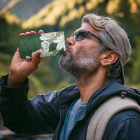 Ia Orana Tahiti Tiare 4 in 1 Can Cooler Tumbler Sage Green Lei - Polynesian Pride