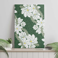 Ia Orana Tahiti Tiare Canvas Wall Art Sage Green Lei - Polynesian Pride
