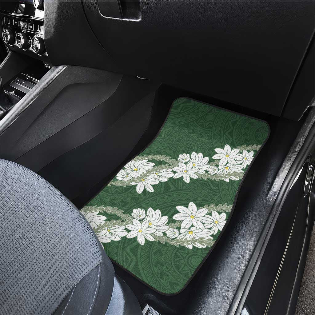 Ia Orana Tahiti Tiare Car Mats Sage Green Lei - Polynesian Pride
