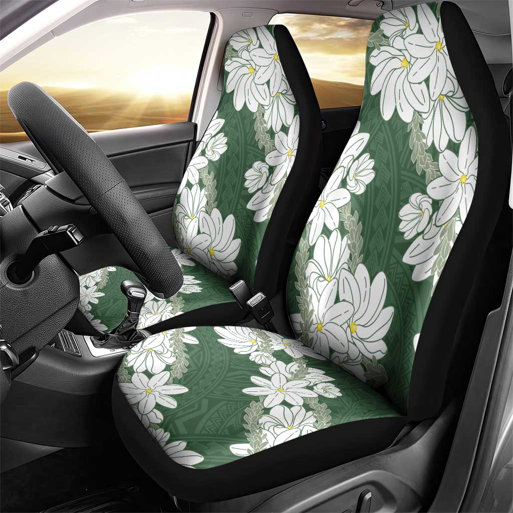 Ia Orana Tahiti Tiare Car Seat Cover Sage Green Lei - Polynesian Pride