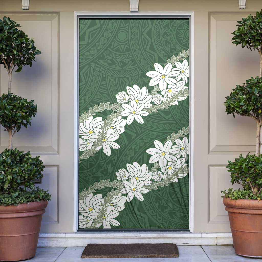 Ia Orana Tahiti Tiare Door Cover Sage Green Lei - Polynesian Pride