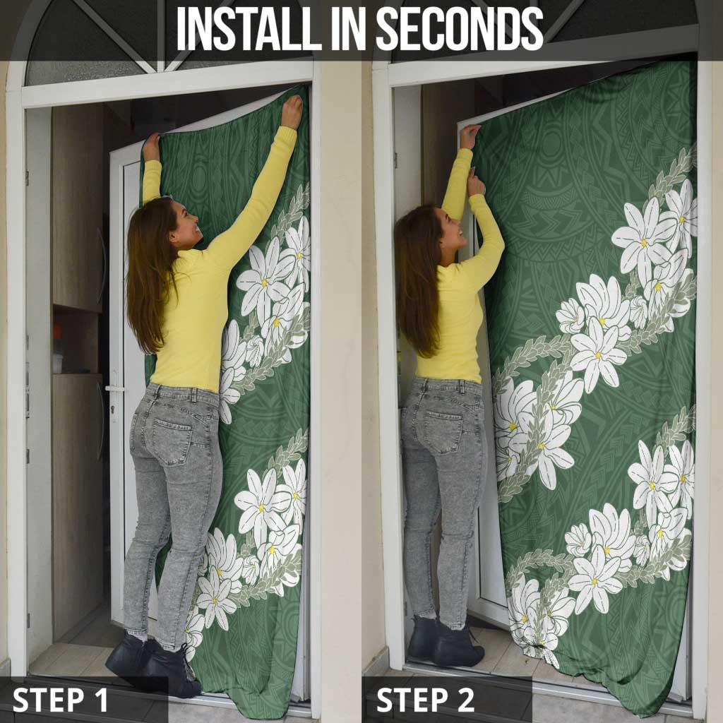 Ia Orana Tahiti Tiare Door Cover Sage Green Lei - Polynesian Pride