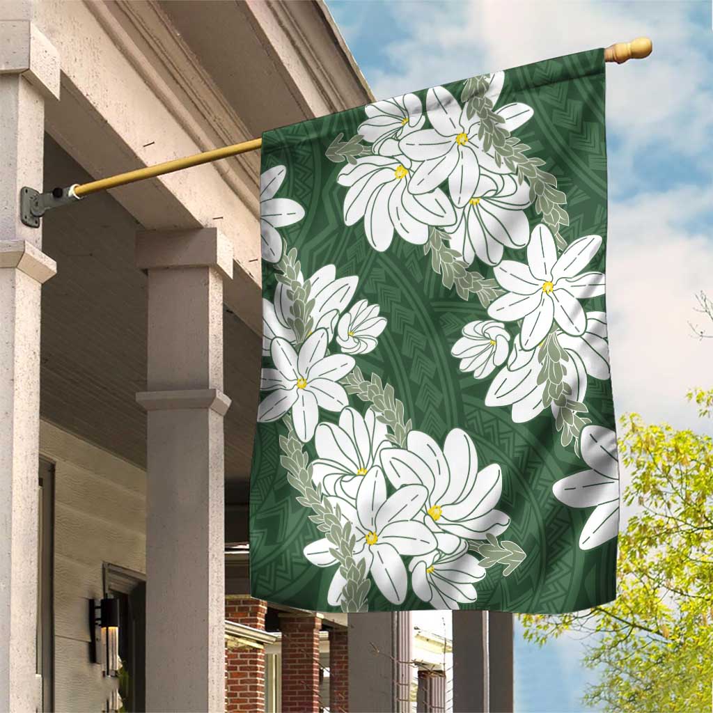 Ia Orana Tahiti Tiare Garden Flag Sage Green Lei - Polynesian Pride