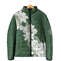 Ia Orana Tahiti Tiare Padded Jacket Sage Green Lei - Polynesian Pride