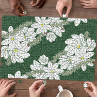 Ia Orana Tahiti Tiare Puzzle Sage Green Lei - Polynesian Pride