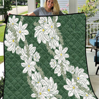 Ia Orana Tahiti Tiare Quilt Sage Green Lei - Polynesian Pride