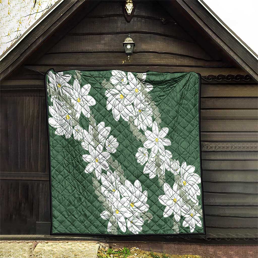 Ia Orana Tahiti Tiare Quilt Sage Green Lei - Polynesian Pride