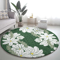 Ia Orana Tahiti Tiare Round Carpet Sage Green Lei - Polynesian Pride