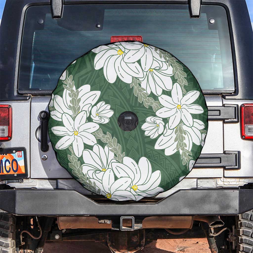Ia Orana Tahiti Tiare Spare Tire Cover Sage Green Lei - Polynesian Pride