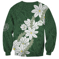 Ia Orana Tahiti Tiare Sweatshirt Sage Green Lei - Polynesian Pride