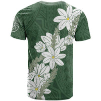 Ia Orana Tahiti Tiare T Shirt Sage Green Lei - Polynesian Pride