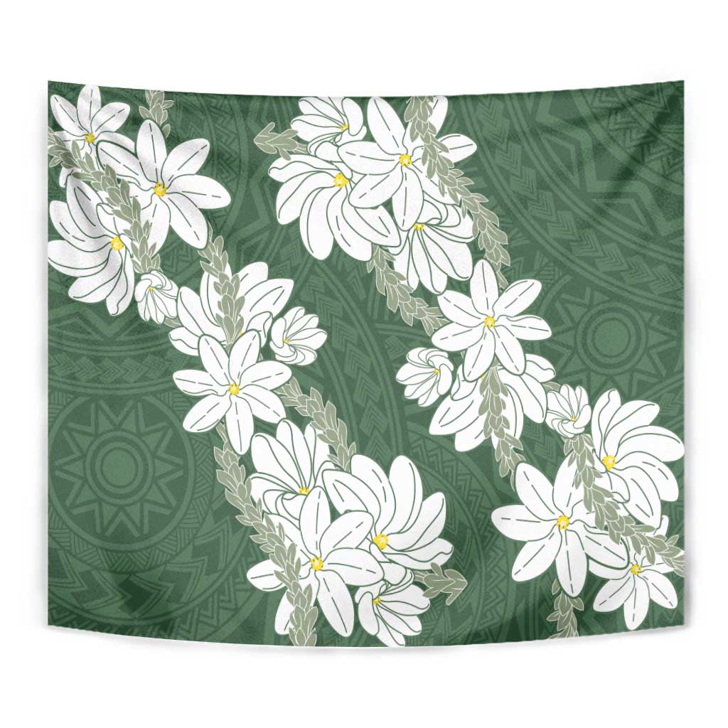 Ia Orana Tahiti Tiare Tapestry Sage Green Lei - Polynesian Pride