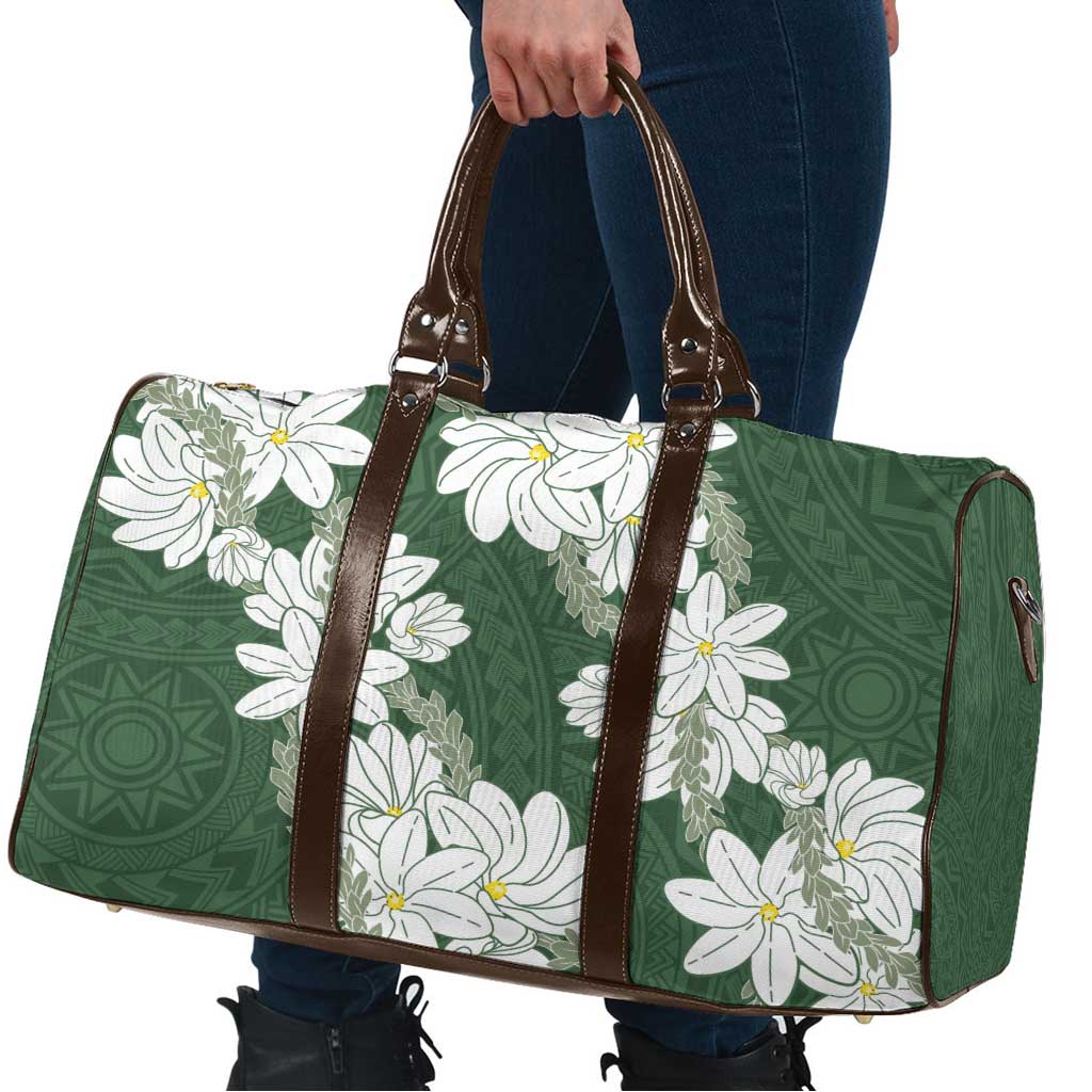 Ia Orana Tahiti Tiare Travel Bag Sage Green Lei - Polynesian Pride