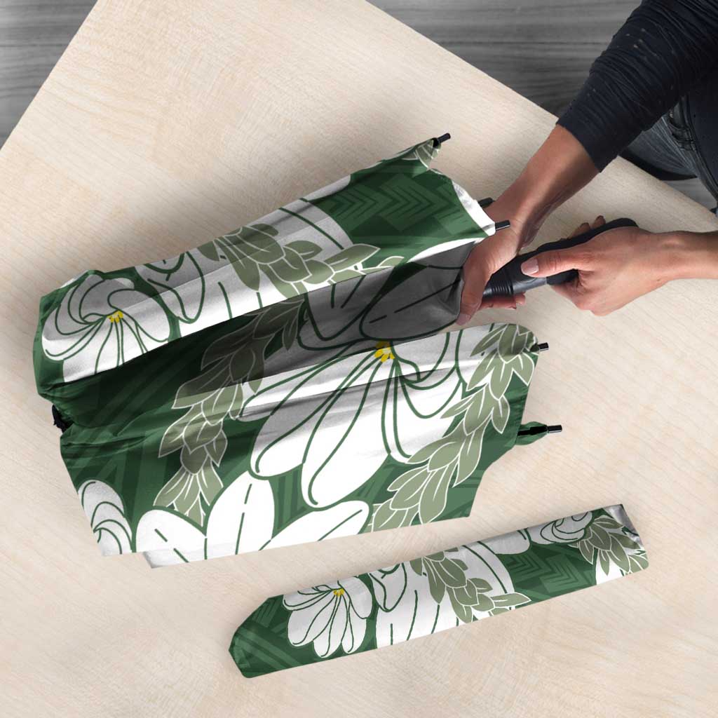 Ia Orana Tahiti Tiare Umbrella Sage Green Lei - Polynesian Pride