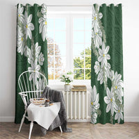Ia Orana Tahiti Tiare Window Curtain Sage Green Lei - Polynesian Pride