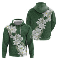 Ia Orana Tahiti Tiare Zip Hoodie Sage Green Lei - Polynesian Pride