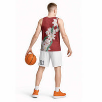 Ia Orana Tahiti Tiare Basketball Jersey Crimson Lei - Polynesian Pride