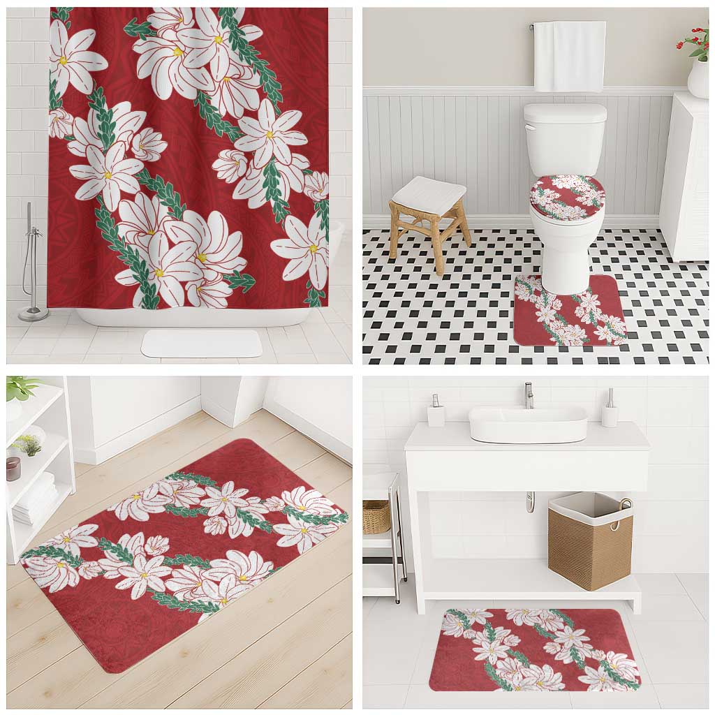 Ia Orana Tahiti Tiare Bathroom Set Crimson Lei - Polynesian Pride