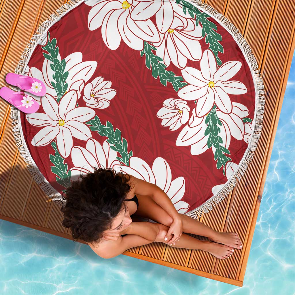 Ia Orana Tahiti Tiare Beach Blanket Crimson Lei - Polynesian Pride