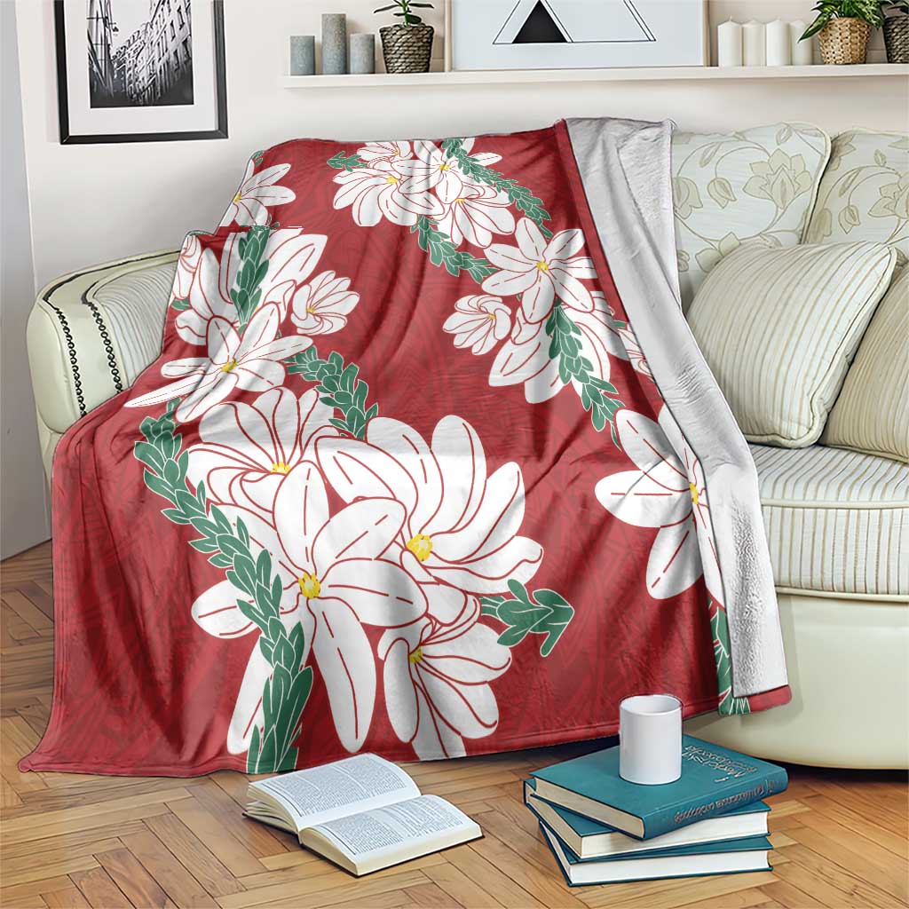 Ia Orana Tahiti Tiare Blanket Crimson Lei - Polynesian Pride