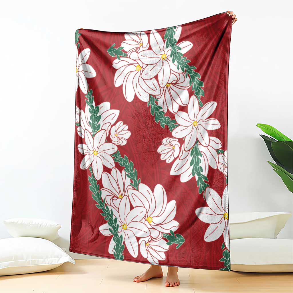 Ia Orana Tahiti Tiare Blanket Crimson Lei - Polynesian Pride