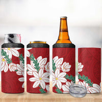 Ia Orana Tahiti Tiare 4 in 1 Can Cooler Tumbler Crimson Lei - Polynesian Pride