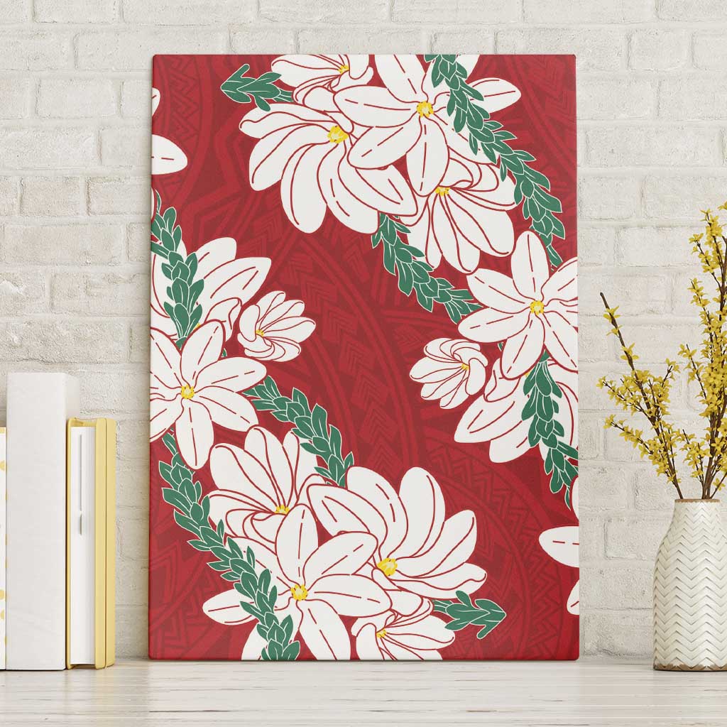 Ia Orana Tahiti Tiare Canvas Wall Art Crimson Lei - Polynesian Pride