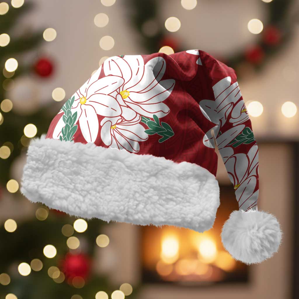 Ia Orana Tahiti Tiare Christmas Santa Hat Crimson Lei - Polynesian Pride