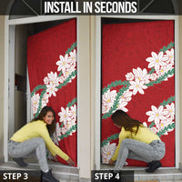 Ia Orana Tahiti Tiare Door Cover Crimson Lei - Polynesian Pride
