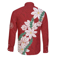 Ia Orana Tahiti Tiare Family Matching Puletasi and Hawaiian Shirt Crimson Lei - Polynesian Pride
