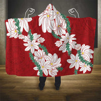 Ia Orana Tahiti Tiare Hooded Blanket Crimson Lei - Polynesian Pride