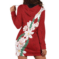 Ia Orana Tahiti Tiare Hoodie Dress Crimson Lei - Polynesian Pride