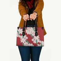 Ia Orana Tahiti Tiare Leather Bag Crimson Lei - Polynesian Pride
