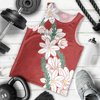 Ia Orana Tahiti Tiare Men Tank Top Crimson Lei - Polynesian Pride