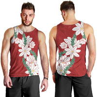 Ia Orana Tahiti Tiare Men Tank Top Crimson Lei - Polynesian Pride