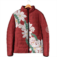 Ia Orana Tahiti Tiare Padded Jacket Crimson Lei - Polynesian Pride