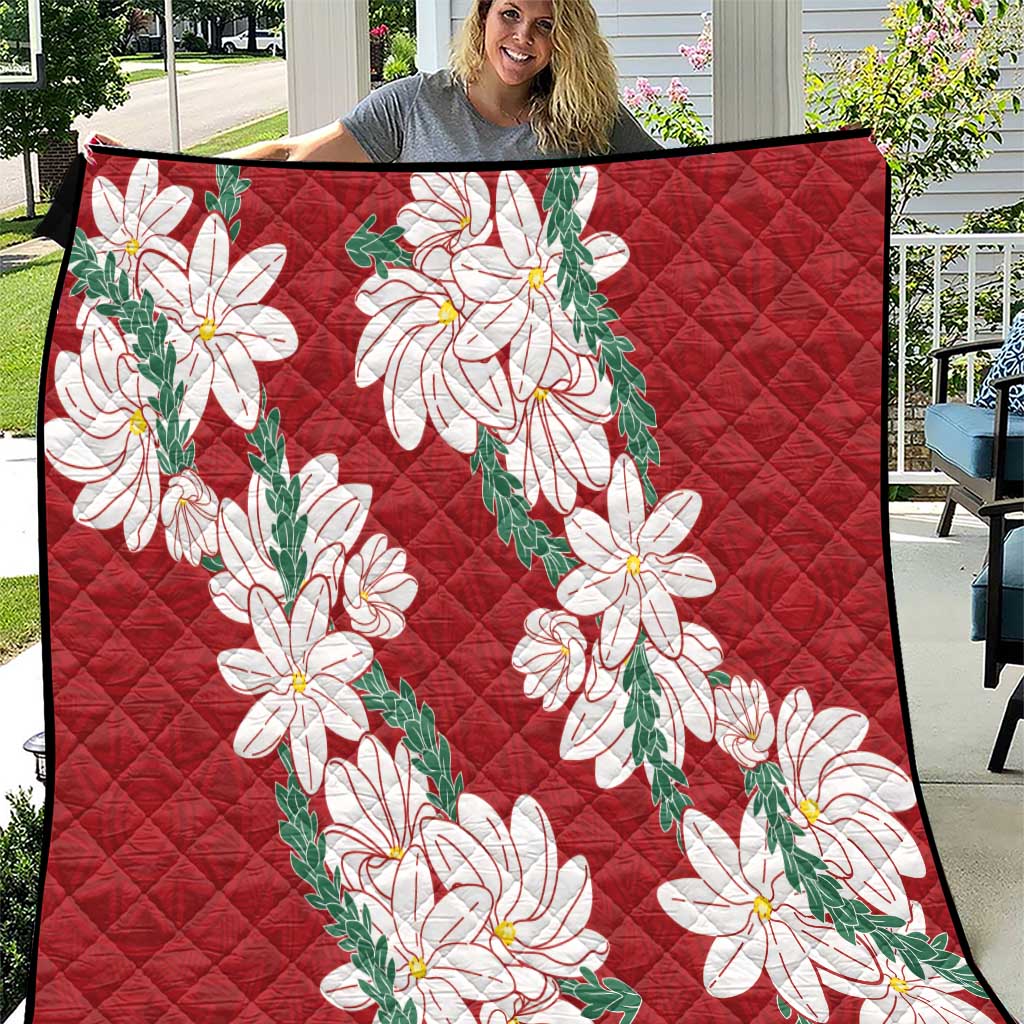 Ia Orana Tahiti Tiare Quilt Crimson Lei - Polynesian Pride