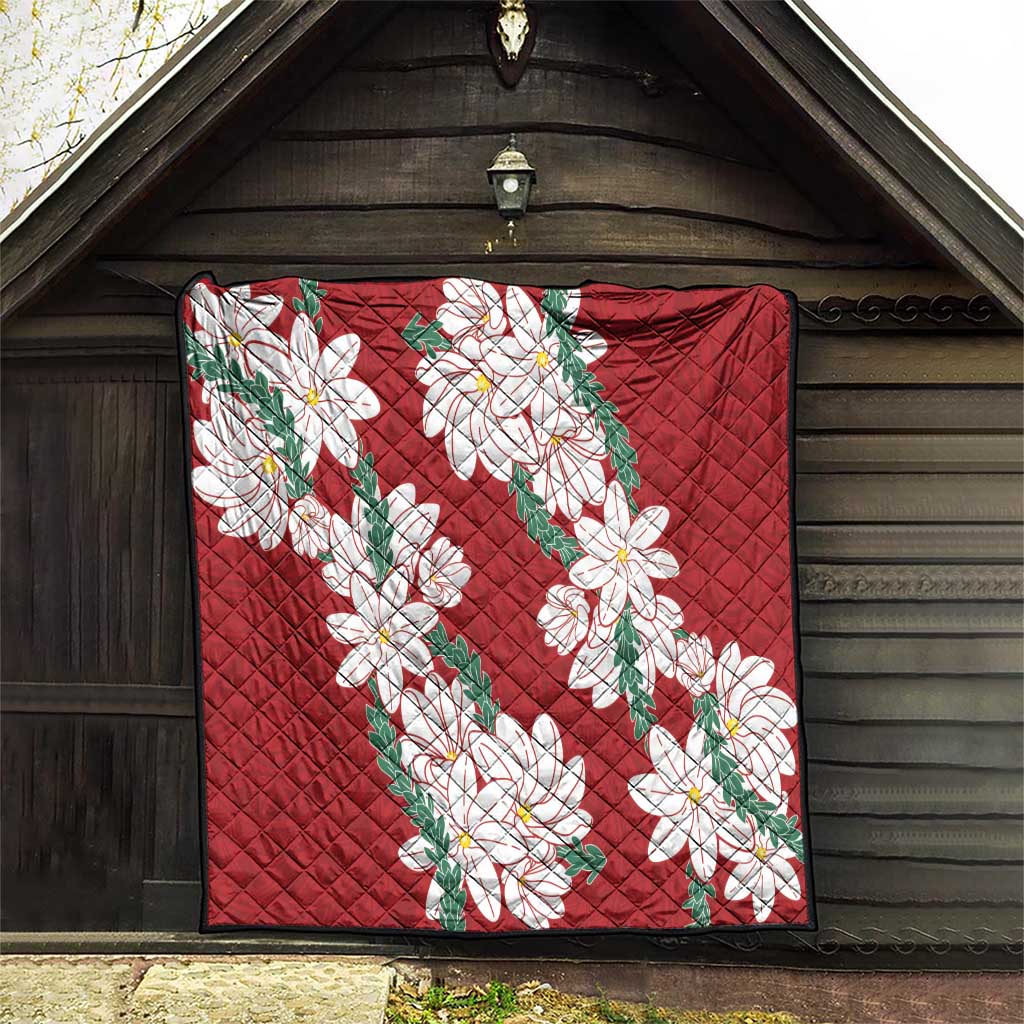 Ia Orana Tahiti Tiare Quilt Crimson Lei - Polynesian Pride